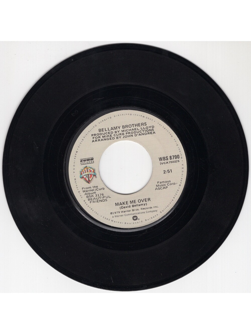 BELLAMY BROTHERS  IF I SAID YOU HAD A BEAUTIFUL BODY/MAKE ME OVER VINYL 45rpm 7"